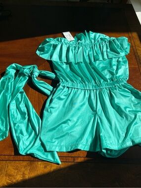 NWT beach bunny aqua color coverup size M romper